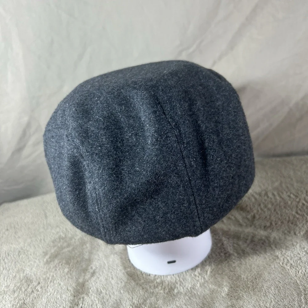 Cremieux Collection Men's Grey Wool Blend Flat Cap Ivy Driving Hat L/XL